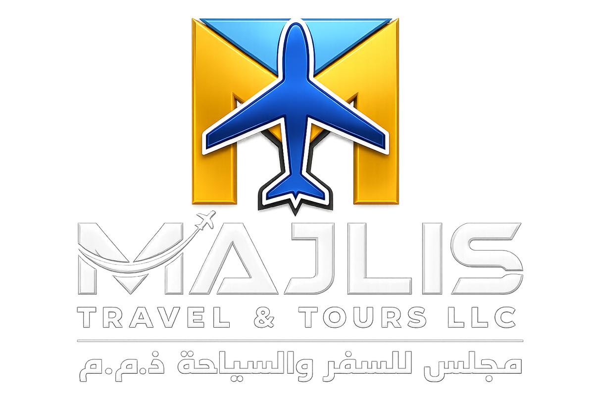 Majlis Travel & Tours LLC white logo