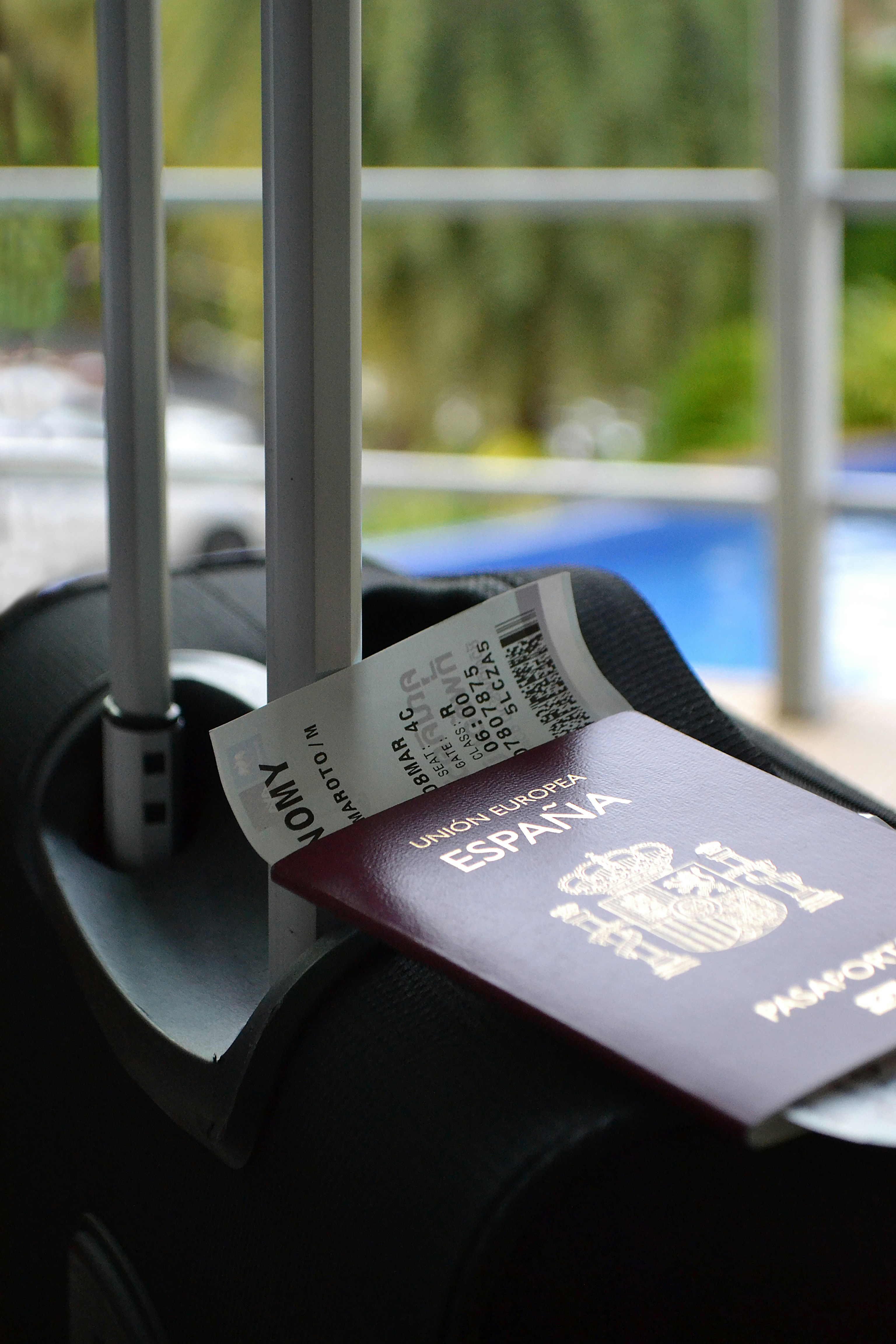 Passport and boarding pass for UAE visas